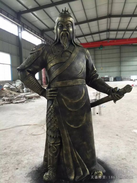古代将军景观人物铜雕