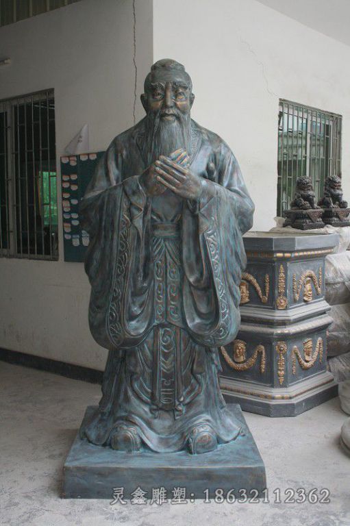 青铜孔子城市景观铜雕