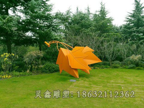 不锈钢枫叶景观校园雕塑