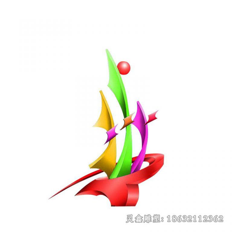 彩绘凤凰不锈钢校园雕塑