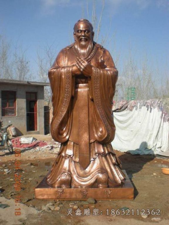 思想家老子抽象人物铜雕