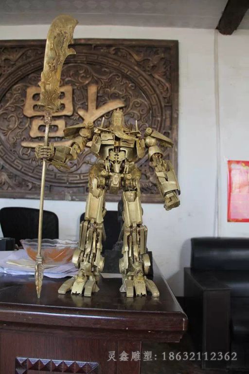 抽象人物关公景观铜雕