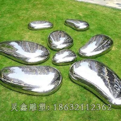 不锈钢鹅卵石景观镜面雕塑