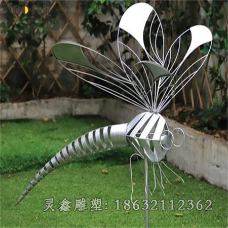 不锈钢镂空蜻蜓标志雕塑