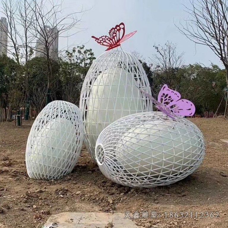 不锈钢广场鸡蛋景观雕塑