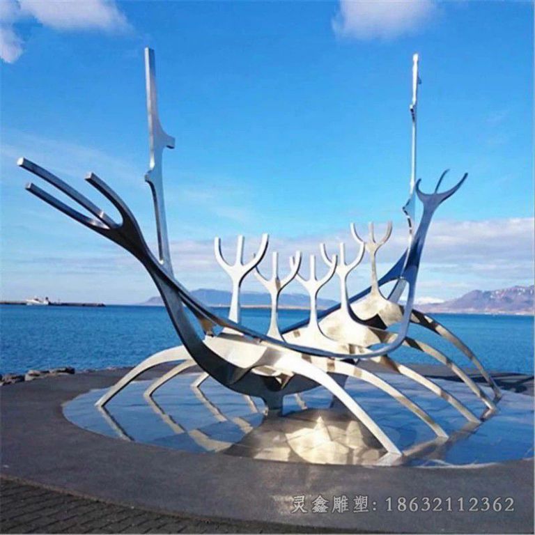 抽象标志船不锈钢雕塑