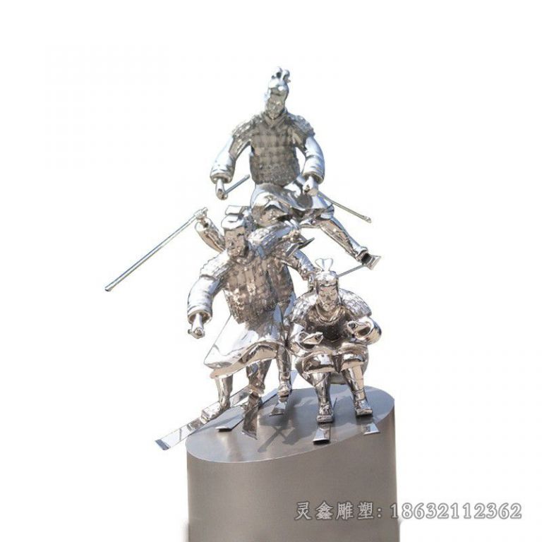 滑雪人物标志不锈钢雕塑