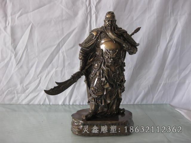 关公撸胡须校园人物铜雕