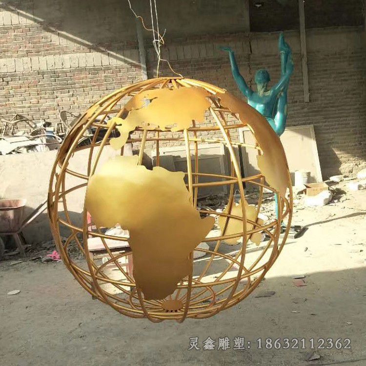 不锈钢广场地球仪镂空雕塑