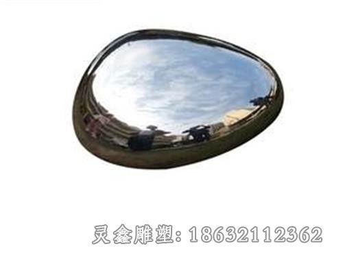 鹅卵石镜面标志不锈钢雕塑