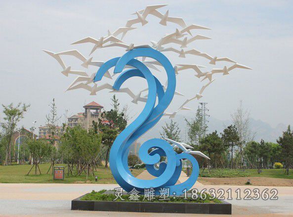 几何鸽子抽象不锈钢雕塑