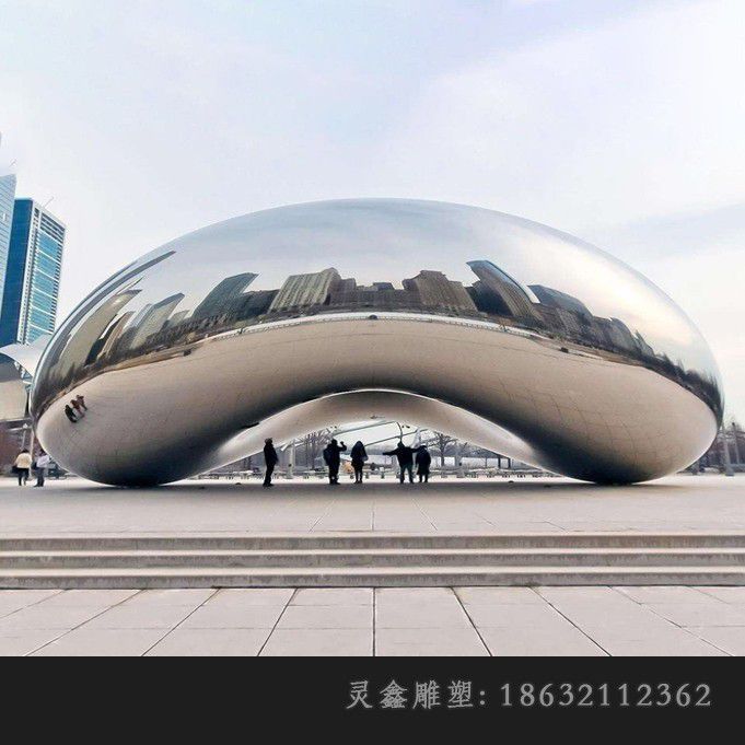 不锈钢镜面拱门抽象雕塑