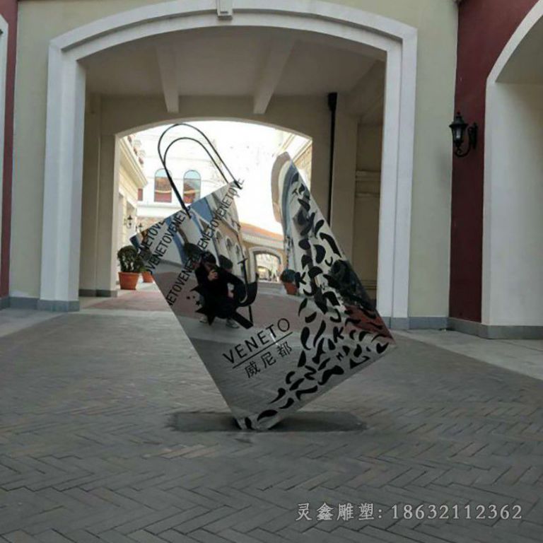 镂空购物袋不锈钢雕塑