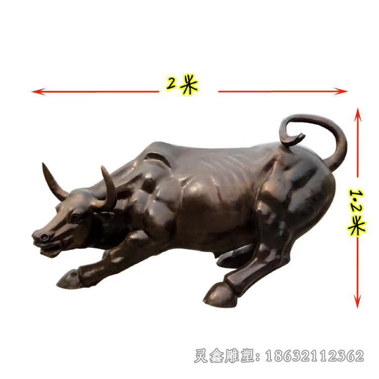 华尔街牛动物街边铜雕