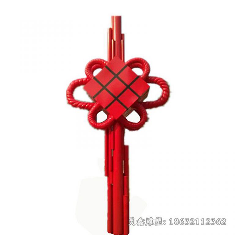 中国结标志彩绘不锈钢雕塑