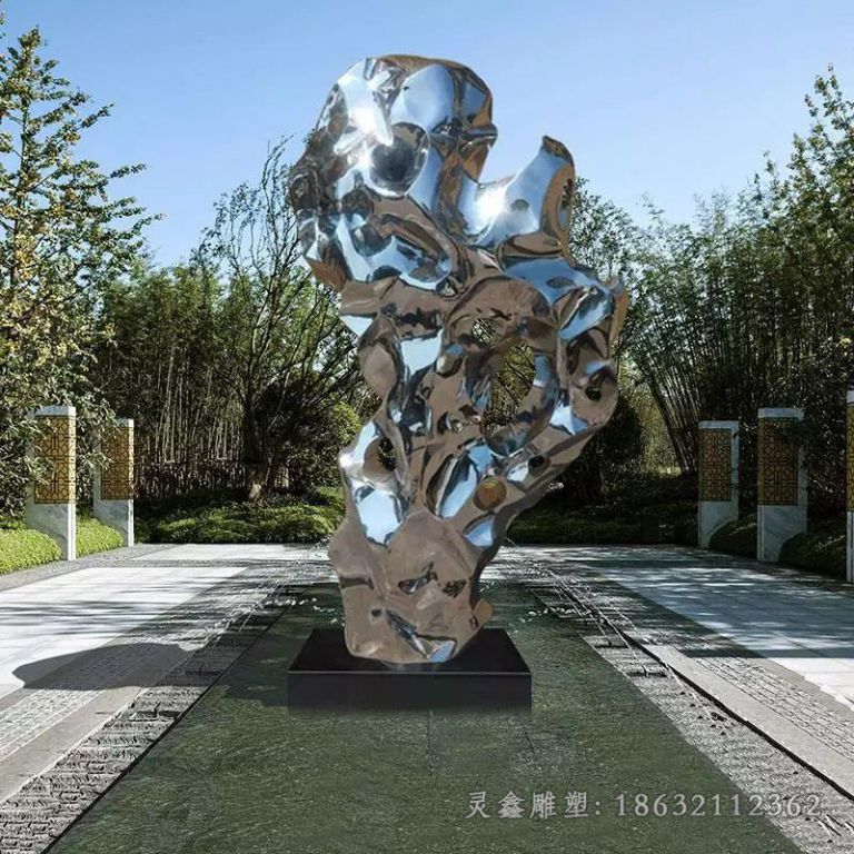 太湖石户外不锈钢雕塑