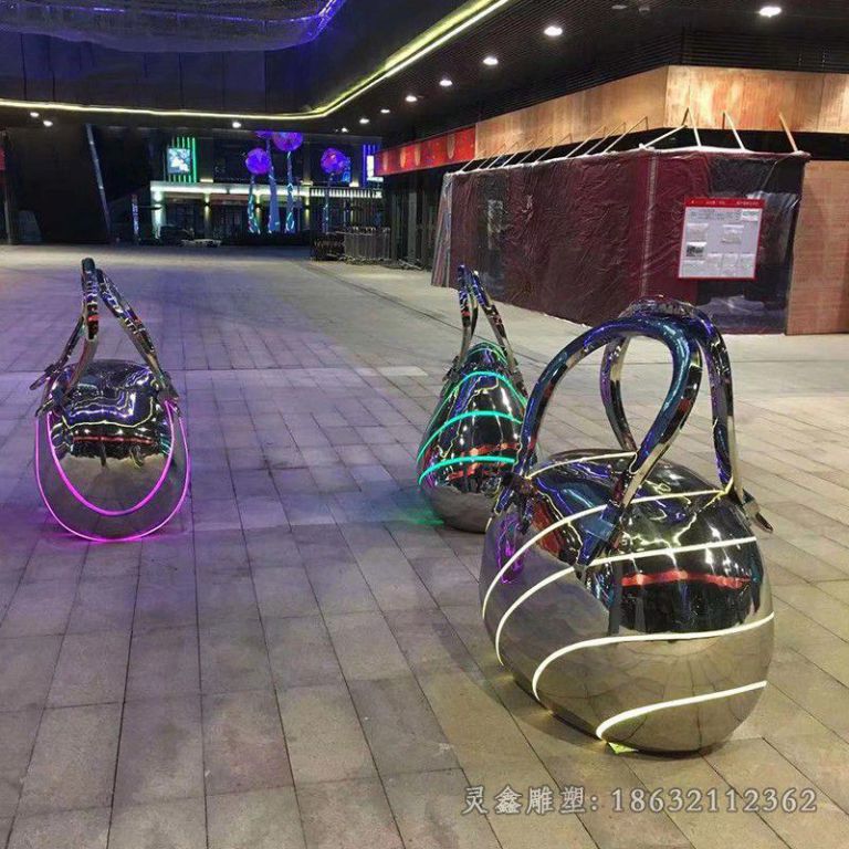 镜面购物袋不锈钢雕塑