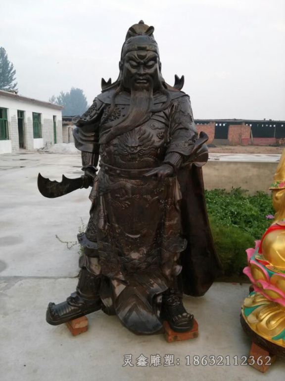 关公人物景观抽象铜雕