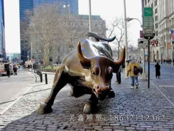华尔街牛景观户外铜雕