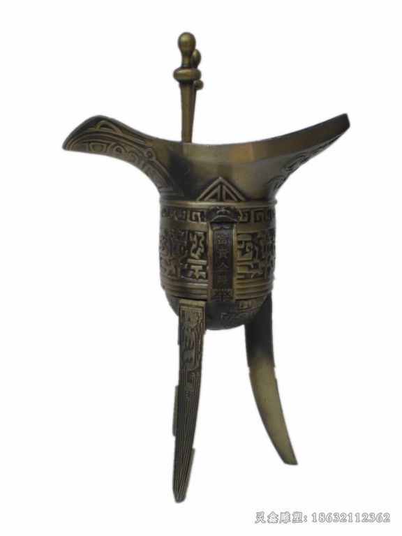 古代酒樽校园标志铜雕