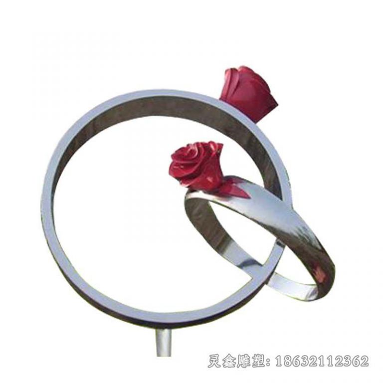 不锈钢镜面戒指景区雕塑