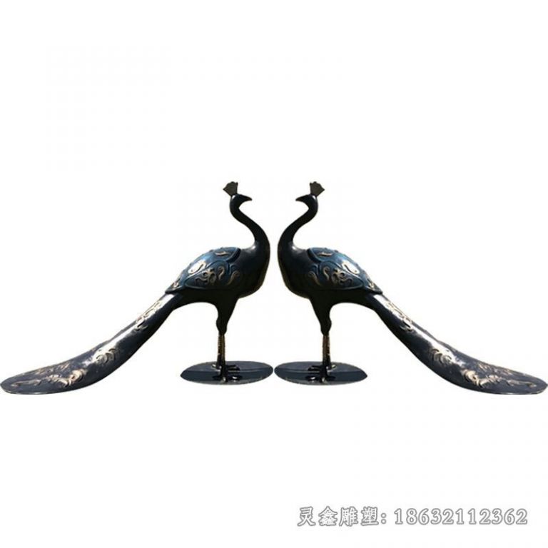动物孔雀园林景观铜雕