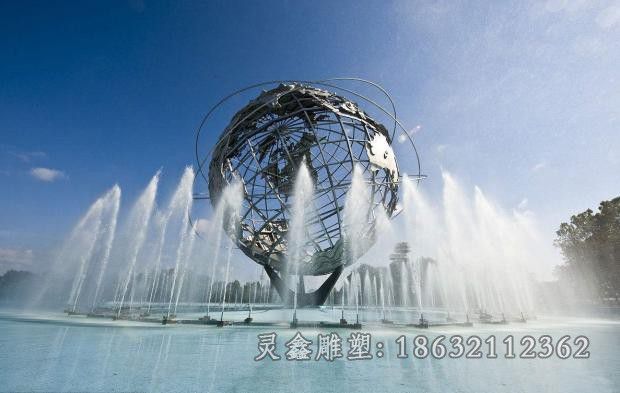 不锈钢别墅地球仪镂空雕塑