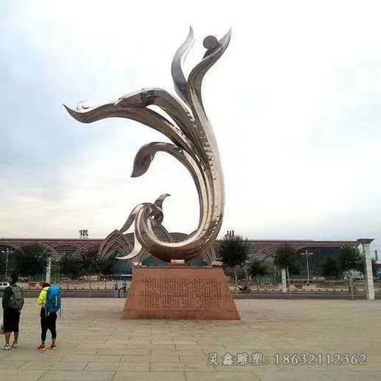 抽象凤凰商场不锈钢雕塑