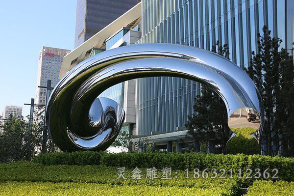 不锈钢公园镜面标志雕塑