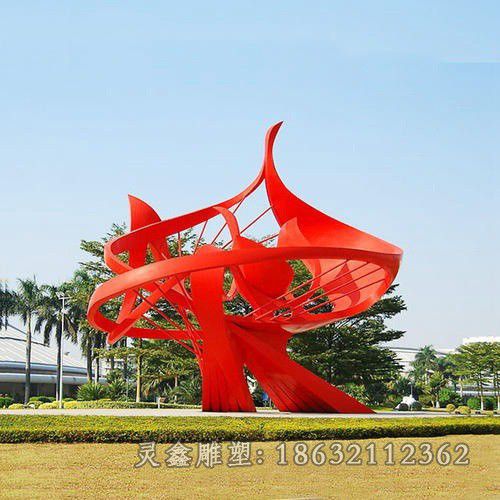 红色标志不锈钢景区雕塑
