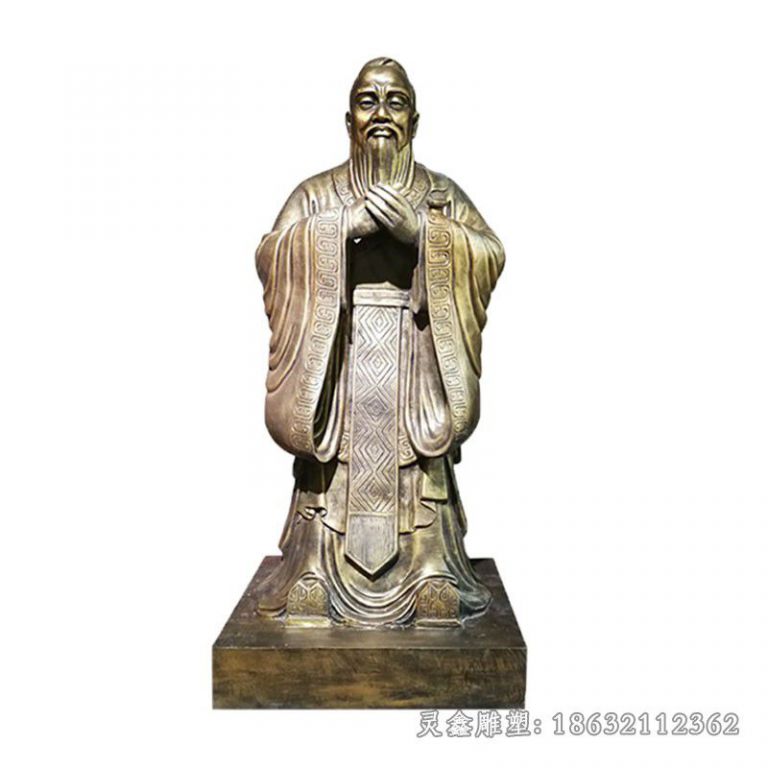 教育家孔子人物园林铜雕