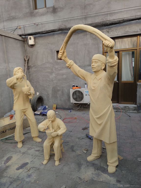 民俗拉面城市人物铜雕
