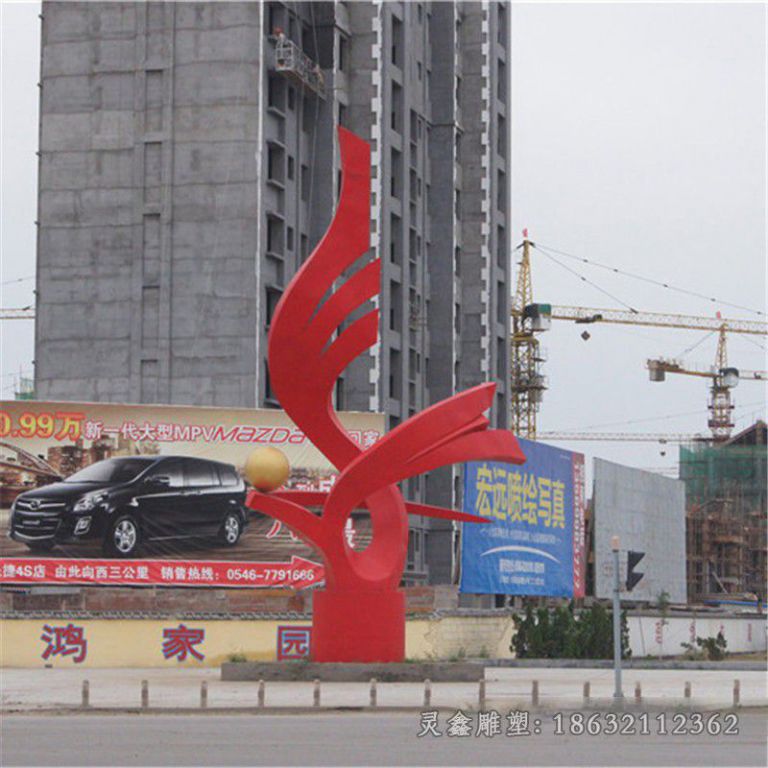 不锈钢抽象凤凰商场雕塑