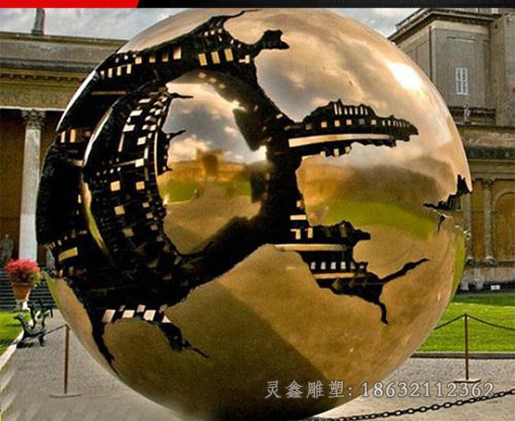 镜面地球仪商场不锈钢雕塑
