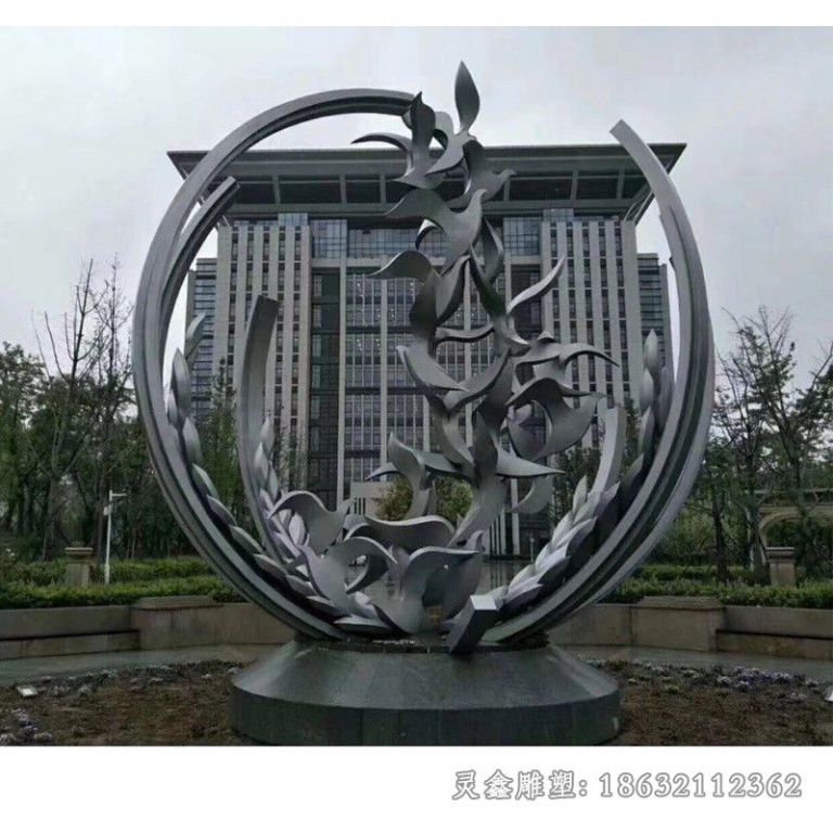 镜面鸽子不锈钢标志雕塑