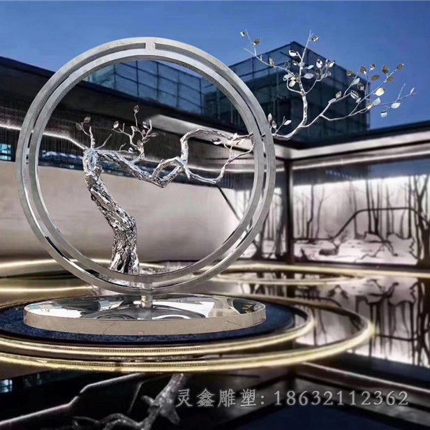 镜面树枝景观不锈钢雕塑