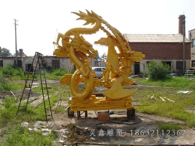 龙凤呈祥广场动物铜雕