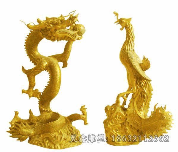 龙凤戏珠景观标志铜雕