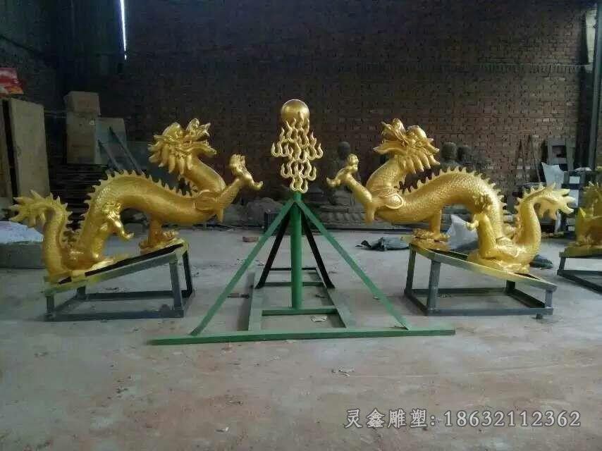 双龙戏珠景观标志铜雕