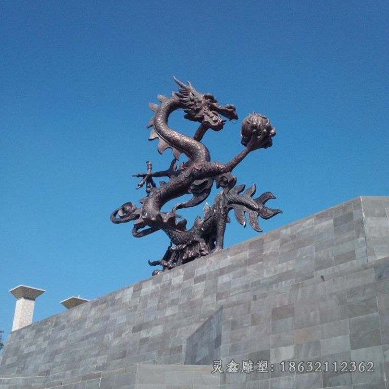 龙戏球广场景观铜雕