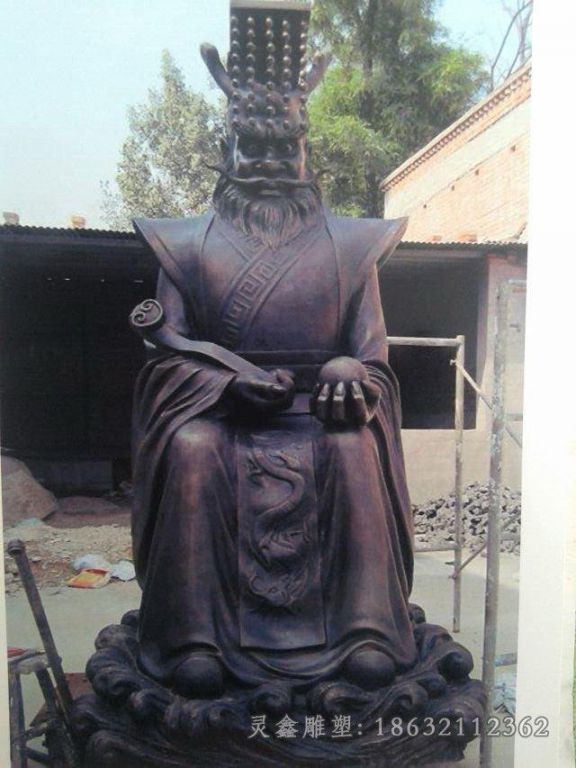 龙王景观人物标志铜雕