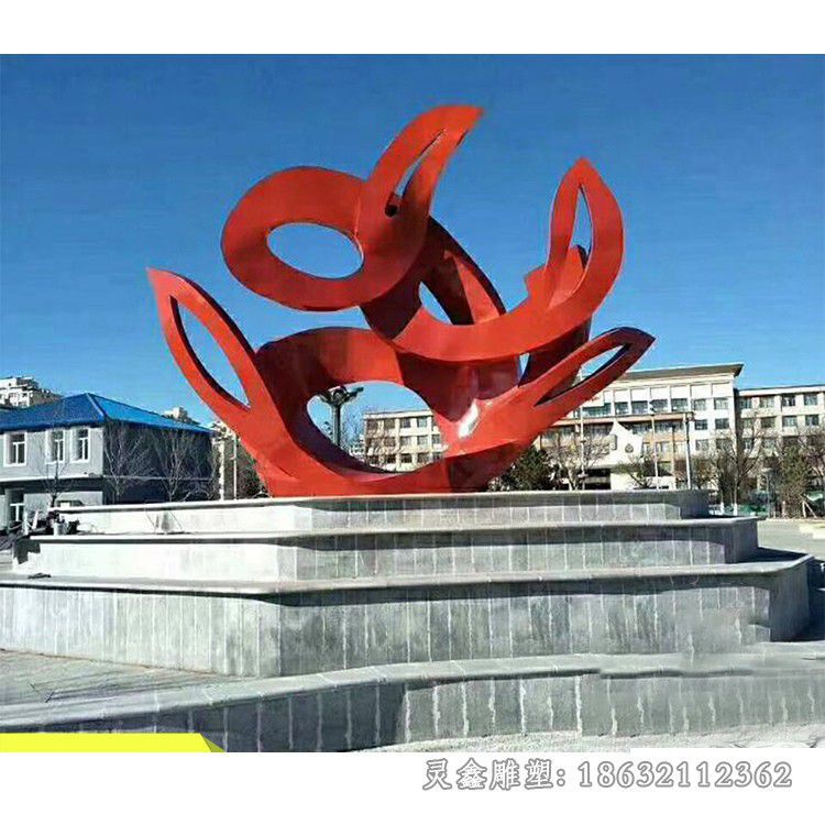 彩绘不锈钢庭院标志雕塑