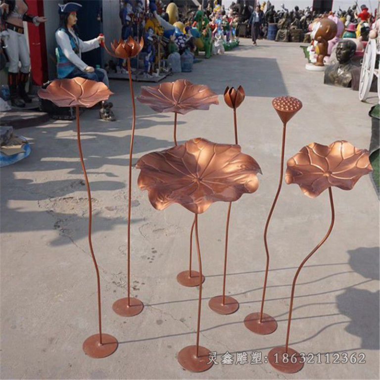 不锈钢荷花校园抽象雕塑