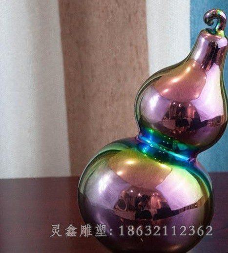 彩绘葫芦不锈钢景观雕塑
