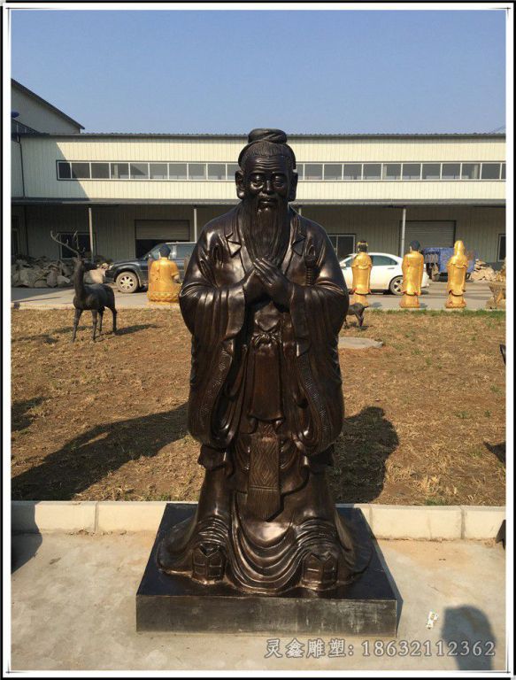 先师孔子抽象人物铜雕