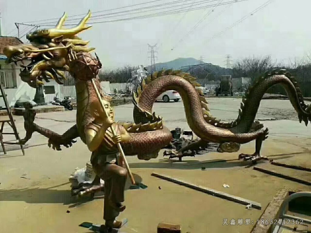 赛龙舟景观标志铜雕
