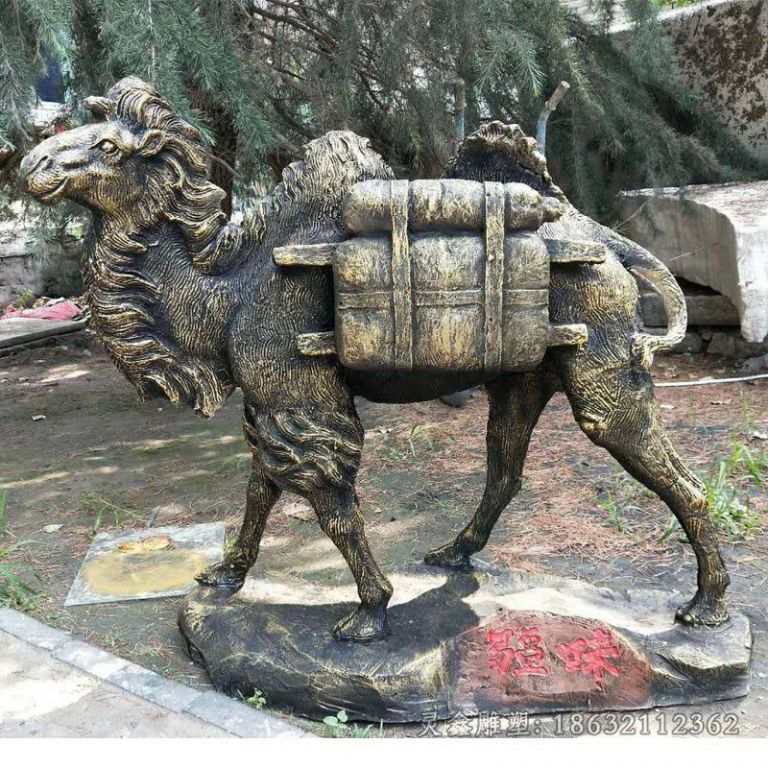 驮行李骆驼户外动物铜雕