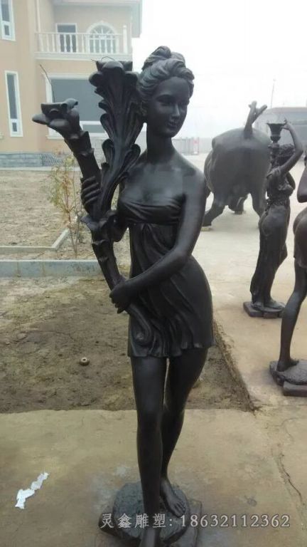 美女人物景观铜雕