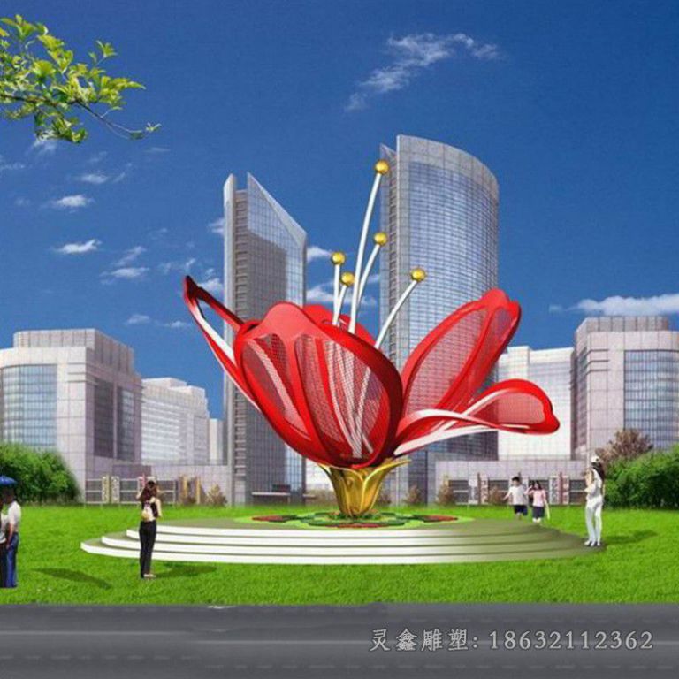 彩绘标志不锈钢公园雕塑