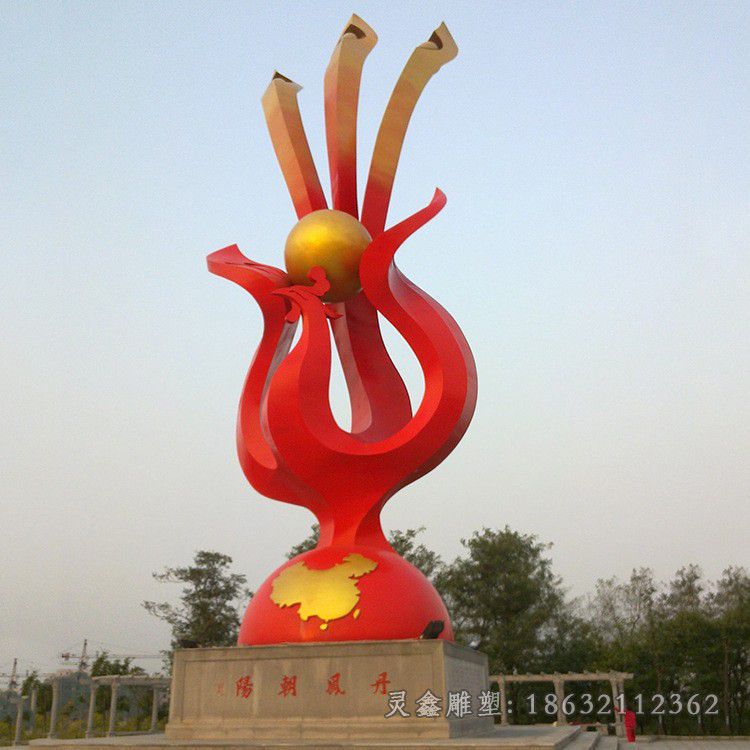 彩绘标志不锈钢商场雕塑